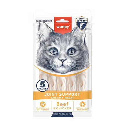 Wanpy Cat Wanpy Joint Support Creamy Cat Treats with Chicken and Beef 5 pcs