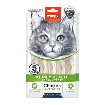 Wanpy Cat Wanpy Kidney Care Creamy Cat Treats with Chicken and Veggies 5 pcs