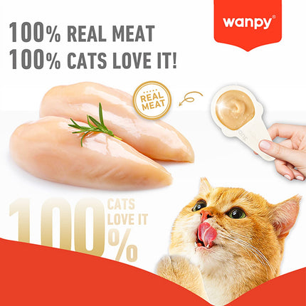 Wanpy Cat WANPY Lickable Cream Spoon  Salmon For Cat 16g
