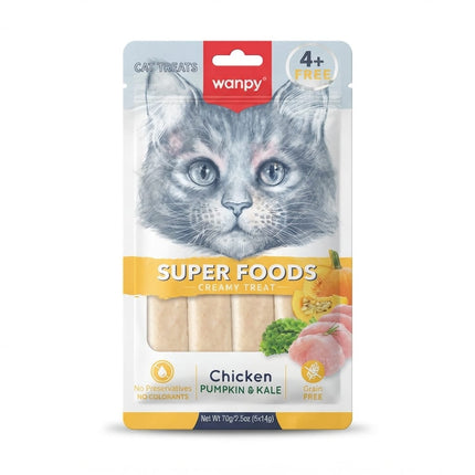 Wanpy Cat Wanpy Super Foods Creamy Cat Treat Chicken Pumpkin And Kale 70g 5x14g