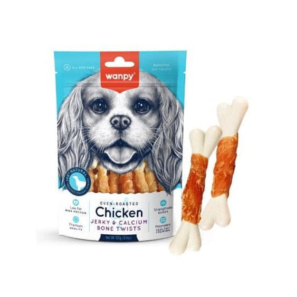 Wanpy Dog Wanpy Bone Twists Chicken Jerky Strips 100G