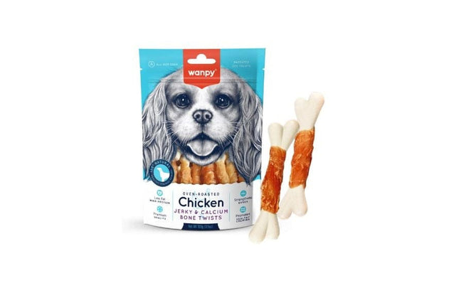 Wanpy Dog Wanpy Bone Twists Chicken Jerky Strips 100G