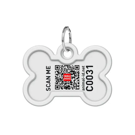WAUDOG Cat WAUDOG Smart ID QR Pet Tag Cats Bone Pattern 40×28 mm