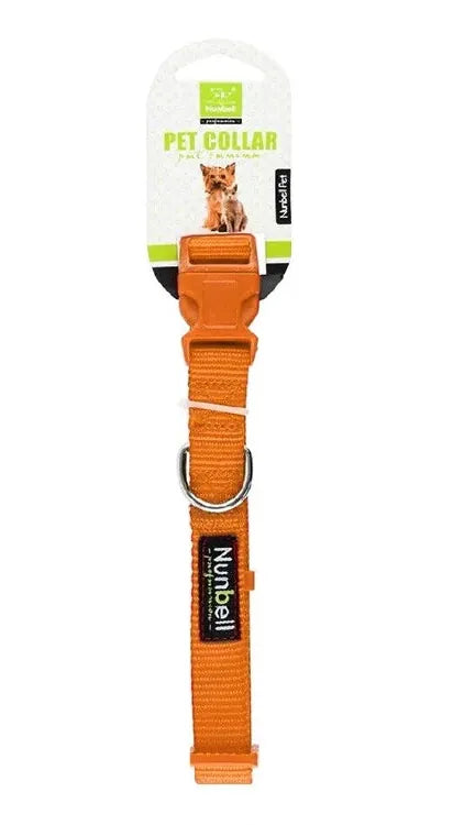 WAUDOG Dog Nunbell Durable Nylon For Dogs Collar with Quick Release Buckle Orange Large