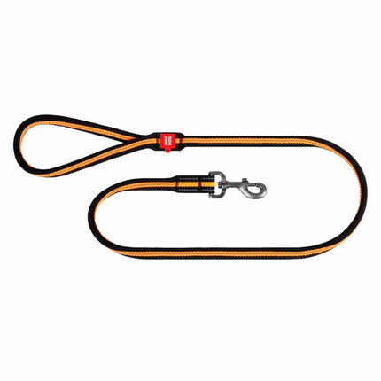 WAUDOG Dog Wau Dog Black and Orange Shock Absorbing Cord Dog Leash 130 cm in 15 m
