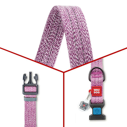 WAUDOG Dog Wau Dog XL Purple Dog Collar 38 in 50 to 2.5cm