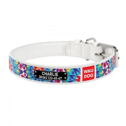 WAUDOG Dog WAUDOG Design Dog Collar Flowers Print 30-39 cm  20 mm
