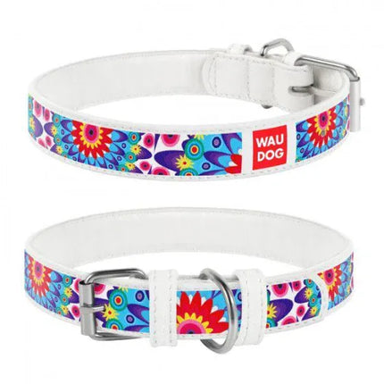WAUDOG Dog WAUDOG Design Dog Collar Flowers Print 30-39 cm  20 mm