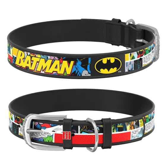 WAUDOG Dog WAUDOG Design Dog Collar with QR Passport Batman 1 Print 29-38 cm  20 mm