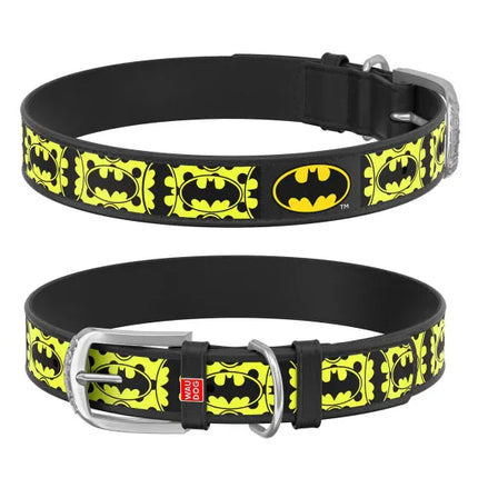 WAUDOG Dog WAUDOG Design Dog Collar with QR Passport Batman 4 Print 29-38 cm 20 mm