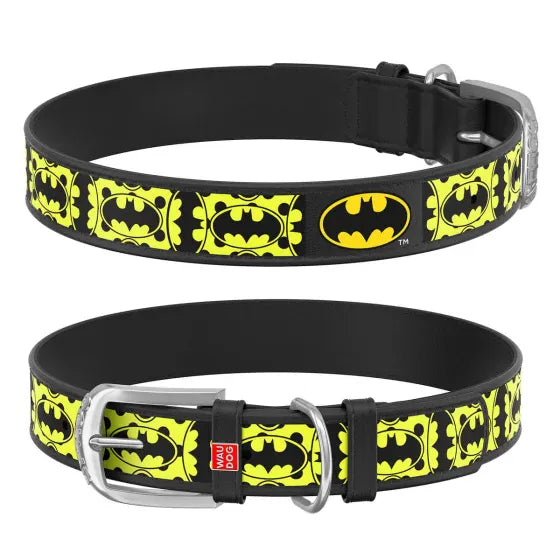 WAUDOG Dog WAUDOG Design Dog Collar with QR Passport Batman 4 Print 29-38 cm 20 mm
