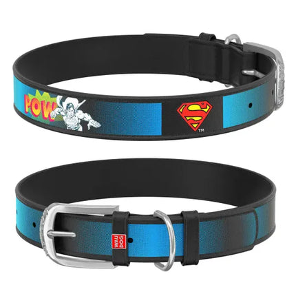 WAUDOG Dog WAUDOG Design Dog Collar with QR Passport Superman 2 Print 29-38 cm  20 mm