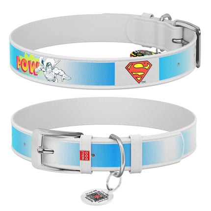 WAUDOG Dog WAUDOG L Design Superman dog collar with QR passport 37 to 48 in 2.5 cm