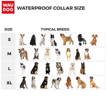 WAUDOG Dog WauDog Large pink Waterproof Collar with ID Tag and Metal Buckle 31 to 49 in 2.5cm