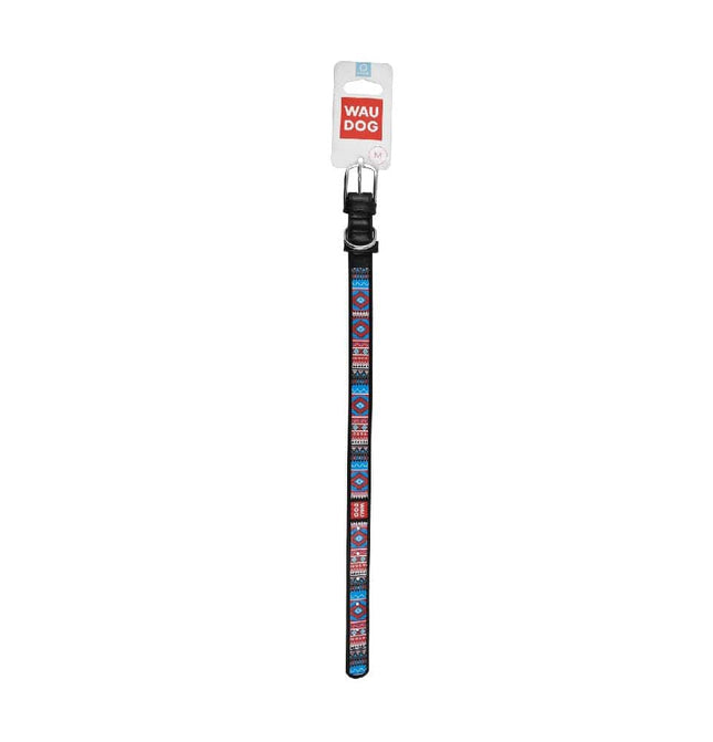 WAUDOG Dog WAUDOG M Design Ethno dog collar with QR passport 30 to 39 in 2 cm