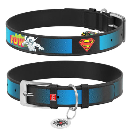 WAUDOG Dog WAUDOG M Design Superman dog collar with QR passport 29 to 38 in 2 cm