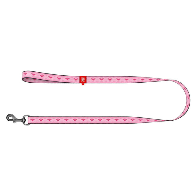 WAUDOG Dog WauDog Pink Wonderwoman Print Dog Leash 122 in 2.5cm