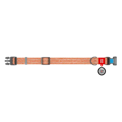 WAUDOG Dog WAUDOG Re-cotton Dog Collar with QR Passport Reflective Orange 33-49 cm 25 mm