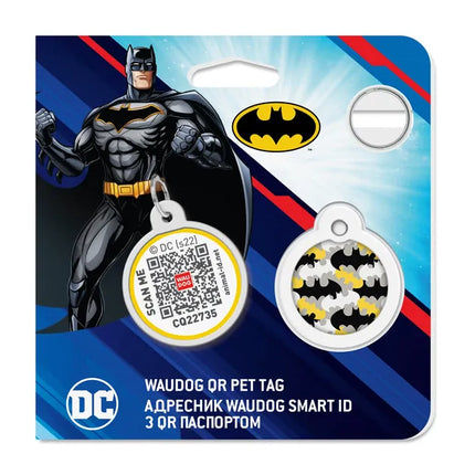 WAUDOG Dog WAUDOG Smart ID QR Pet Tag Batman Round Pattern 25 mm