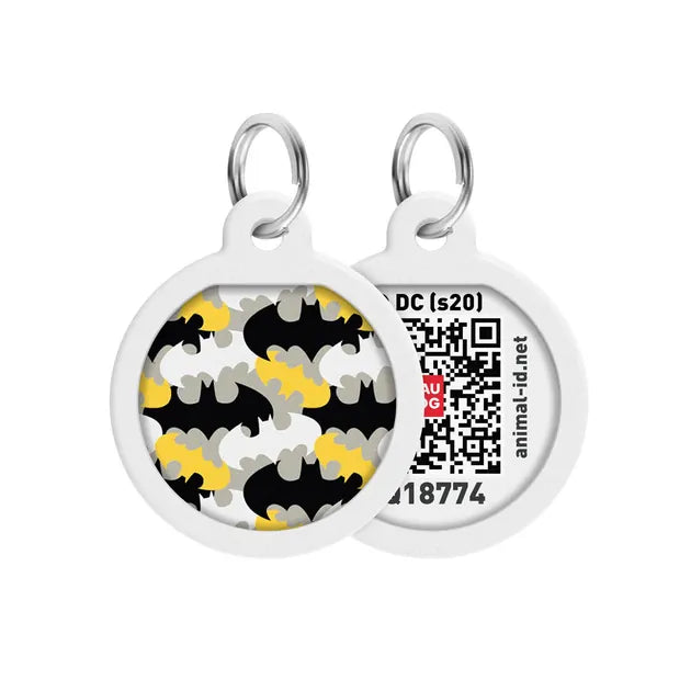 WAUDOG Dog WAUDOG Smart ID QR Pet Tag Batman Round Pattern 25 mm