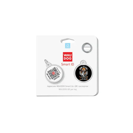 WAUDOG Dog WAUDOG Smart ID QR Pet Tag Ride to Live Round Pattern 25 mm