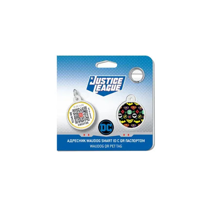 WAUDOG Dog WAUDOG Smart ID QR Pet Tag Superheroes Logomania Round Pattern 25 mm