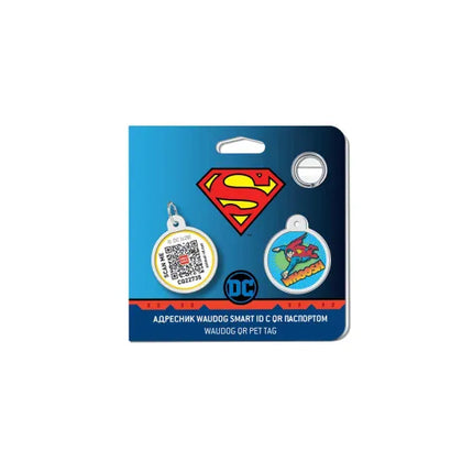 WAUDOG Dog WAUDOG Smart ID QR Pet Tag Superman Flight Round Pattern 25 mm