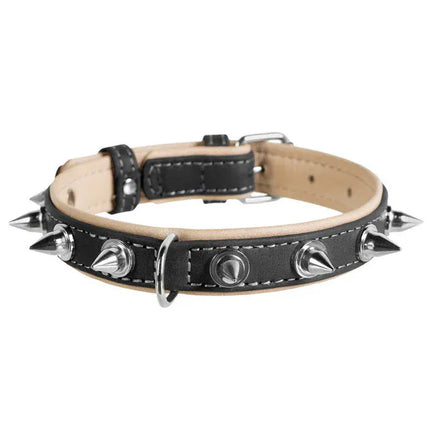 WAUDOG Dog WAUDOG Soft Genuine Leather Dog Collar with QR Passport, Spiked, W 20mm, L 30-39