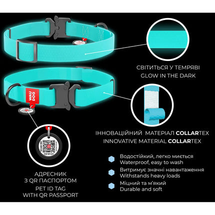 WAUDOG Dog WAUDOG Waterproof Dog Collar Menthol L 31-49 cm W 25mm Turquoise