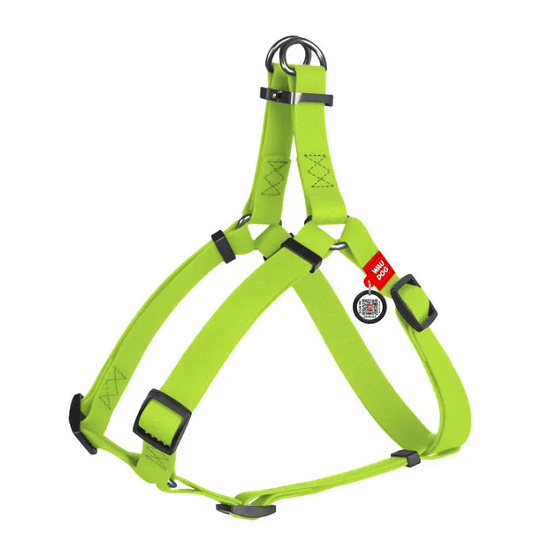 WAUDOG Dog WAUDOG Waterproof dog harness with QR passport metal fastex W 20 mm L 50-80 cm lime green