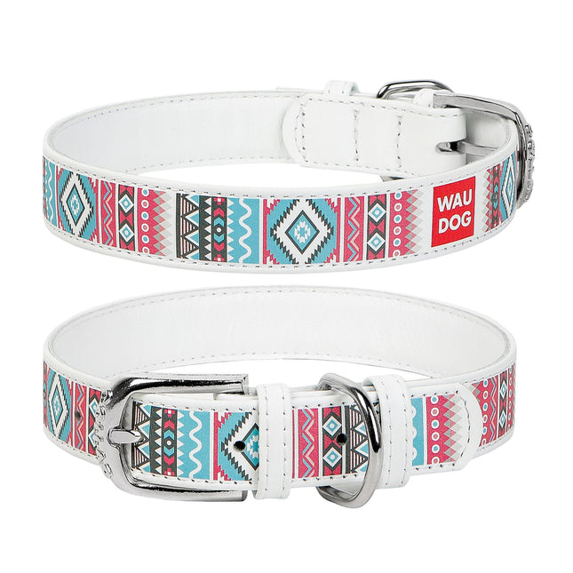 WAUDOG Dog WAUDOG XL Design Ethno dog collar with QR passport 46 to 60 in 3.5 cm