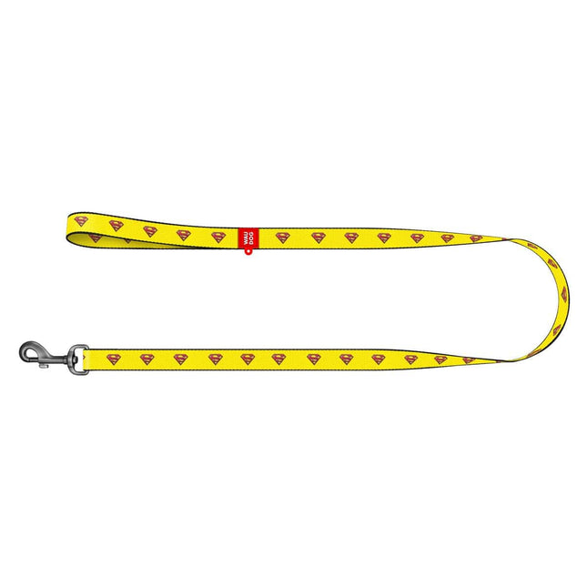 WAUDOG Dog WauDog Yellow Superman Print Dog Leash 122 in 1.5 cm