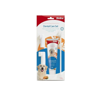Bioline Dog Dental Care Set Chicken Flavor 1 pack