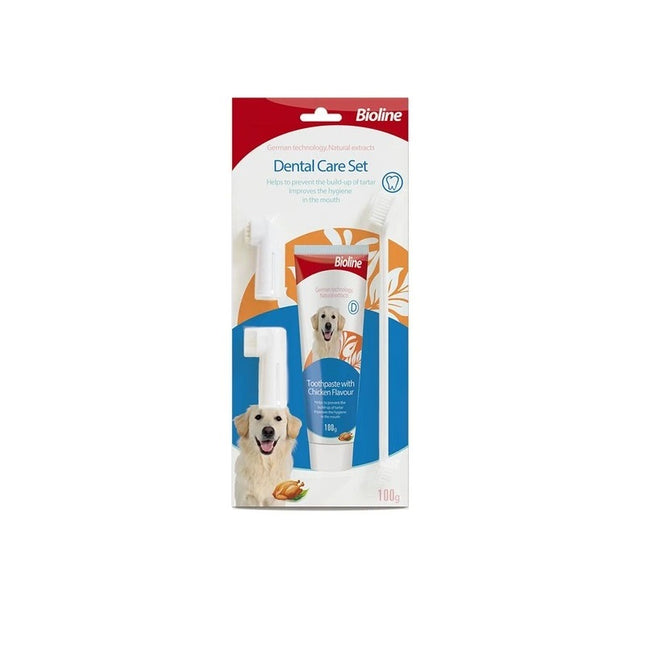 Bioline Dog Dental Care Set Chicken Flavor 1 pack