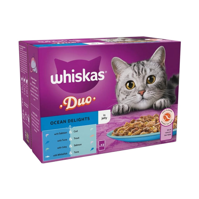 Whiskas Cat Whiskas Duo Ocean Delights Adult Wet Cat Food Pouches in Jelly 12 x 85g