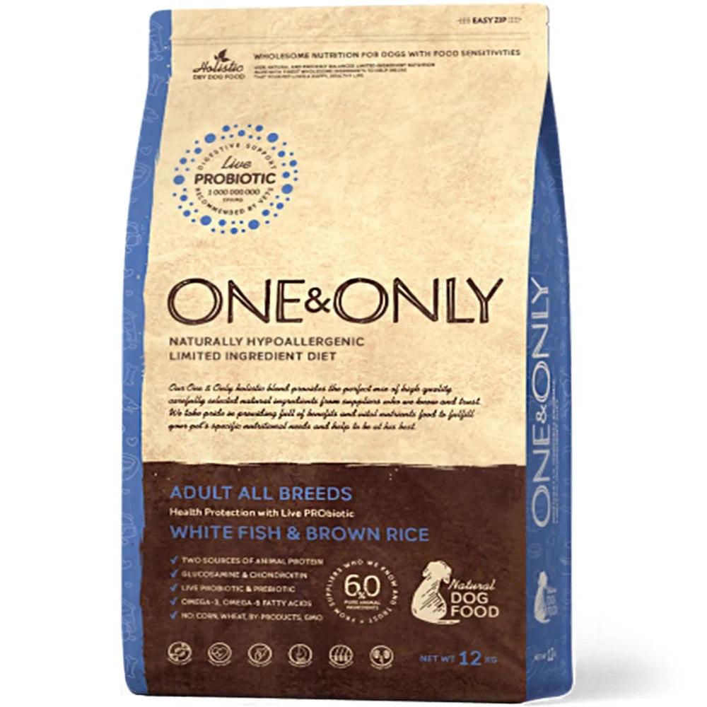 One And Only dry food for Adult Dogs with White Fish and rice 12 kg