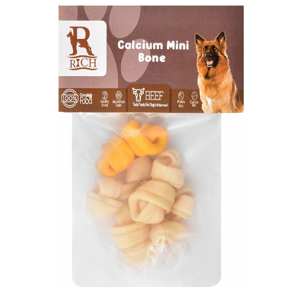 Rich Mini Bone Shaped Dog Treats with Beef 5 pcs