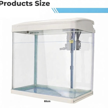 Xilong Fish Acrylic Fish Tank and Aquarium Starter Kit Complete Desktop Fish Bowl with Built-in Filter and LED Light Size 60×50