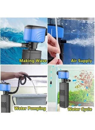 Xinxiu Fish Xinxiu WP-308FF 3-in-1 Aquarium Internal Filter 35W – Submersible Fish Tank Water Pump and Filtration System