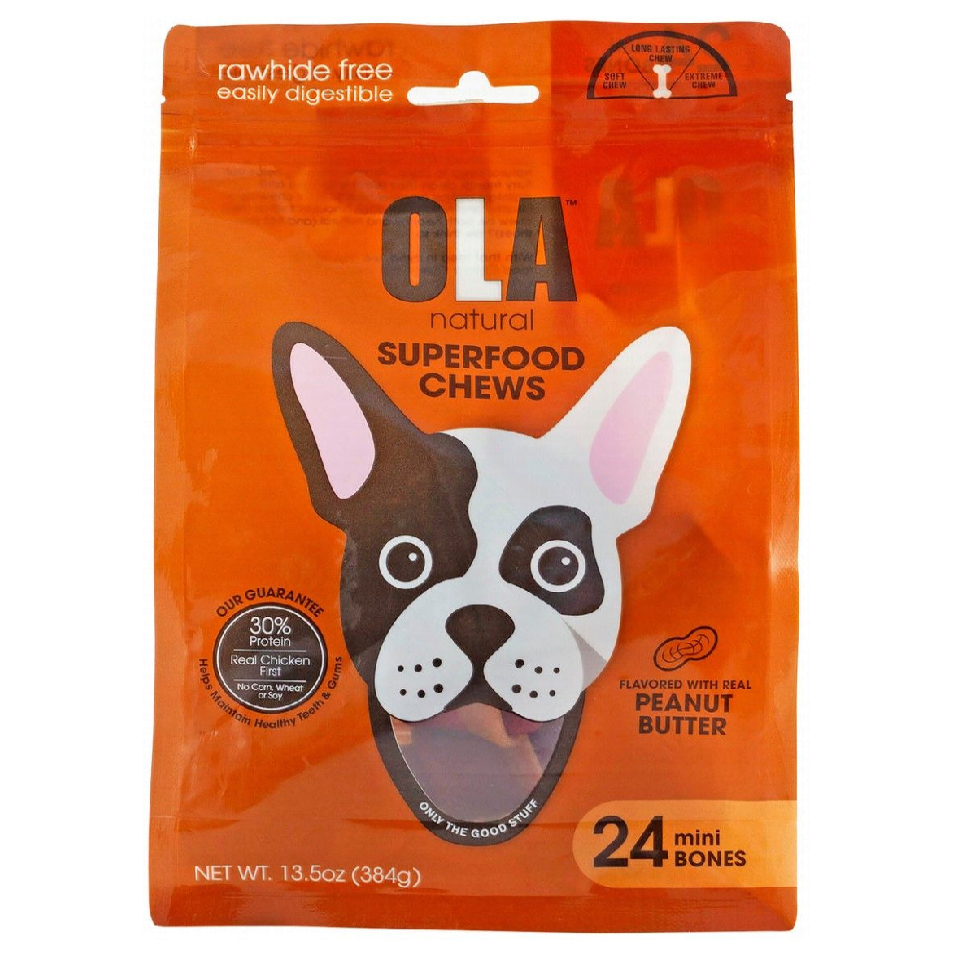 أولا ميني بون مكافآت الكلاب بنكهة زبدة الفول السوداني مع الدجاج 384 جرام