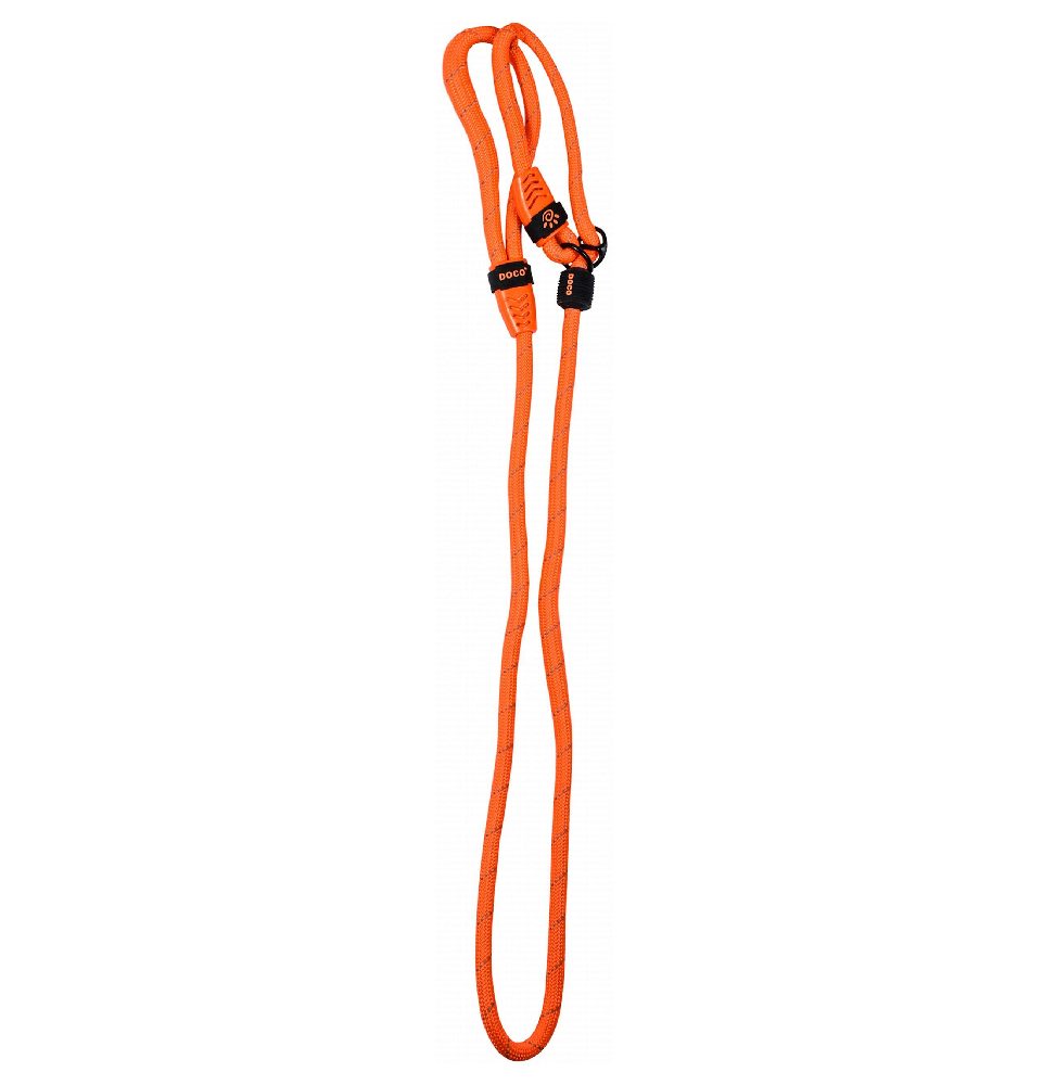 DOCO Large Orange Reflective Rope Dog Leash 120 in 2cm with 30cm Collar