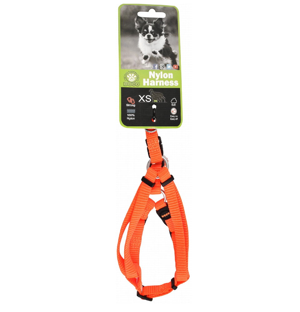 DOCO XS Orange Nylon Dog Harness 32 to 44 in 1cm