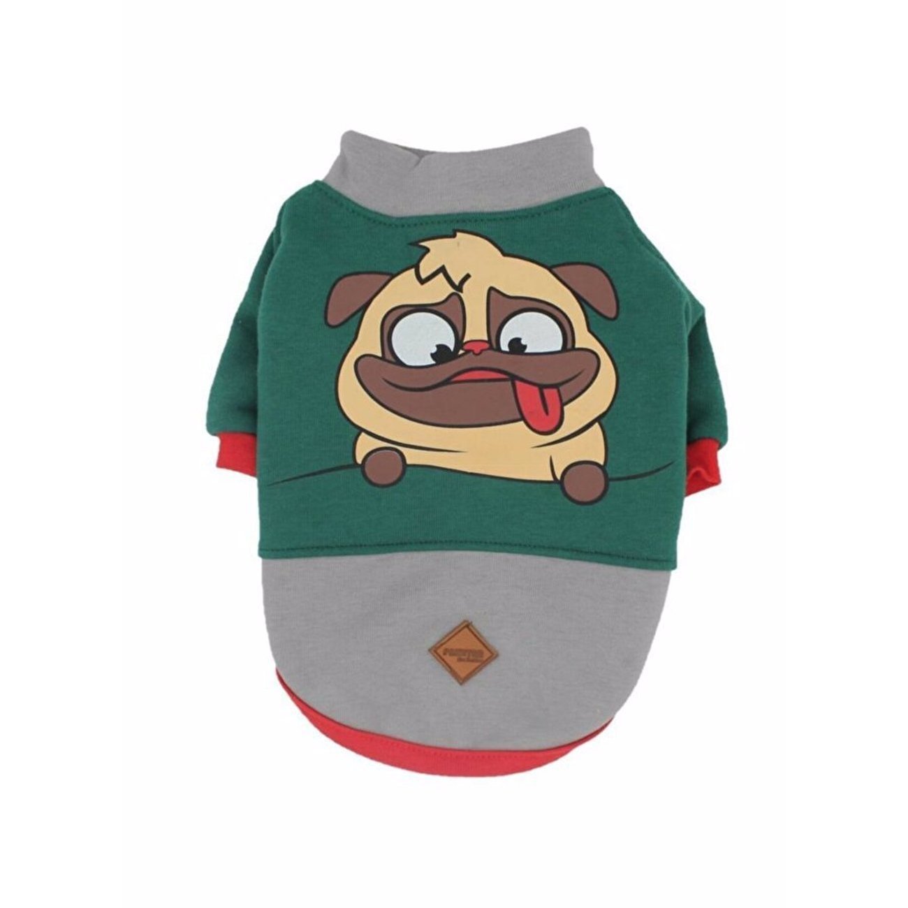 PAWSTAR green Pug Pullover small for dog