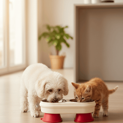 Youruiya Dog and cat Youruiya Pet Anti Tip Stainless Steel Tableware Cute Edition