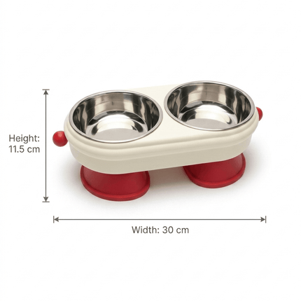 Youruiya Dog and cat Youruiya Pet Anti Tip Stainless Steel Tableware Cute Edition