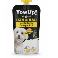 YOW UP Dog YowUp Yogurt Pouch for Dogs -Skin & Coat with Collagen + Omega 3 & 6 Salmon Flavor 115g