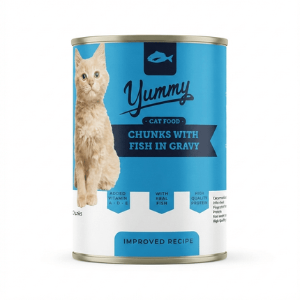 Yummy Cat Yummy Chunks With Fish In Gravy Wet Cat Food 400g