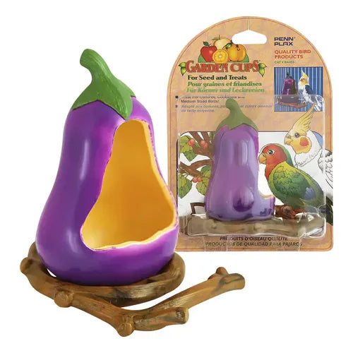 Ziggy Pupps Bird Penn Plax Garden Cups Bird Seed and Treat Holder Eggplant