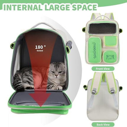 Ziggy Pupps cat Adjustable Breathable Pet Carrier Backpack for Small Cats And Dogs Green