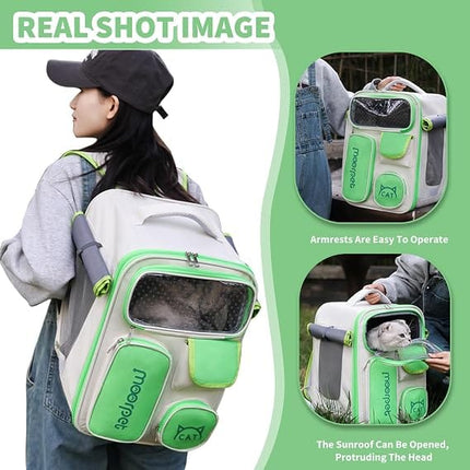 Ziggy Pupps cat Adjustable Breathable Pet Carrier Backpack for Small Cats And Dogs Green